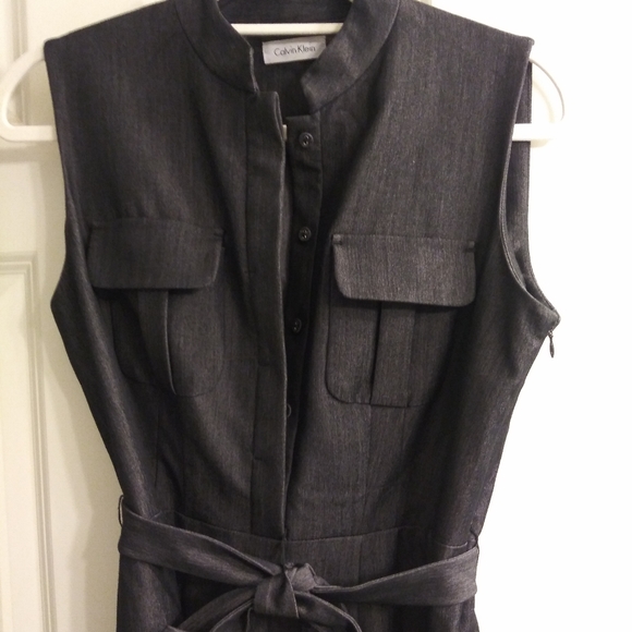 Calvin Klein Women’s Sheath Dress Black Chambray - Picture 2 of 3